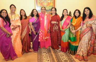 First Lady Mrs. Gurmeet Kaur participating with women on the Karva Chauth programme organised at Raj Bhawan.