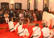 President Smt. Draupadi Murmu and the Governor watching cultural performances during the programme organised to commemorate the 125th anniversary of Raj Bhawan Nainital.;?>