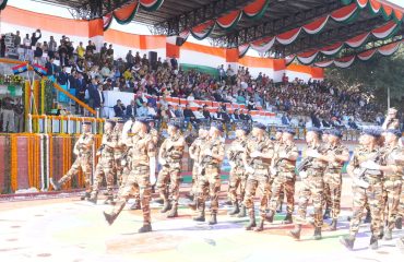 ceremonial parade at the Silver Jubilee celebrations