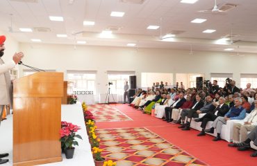 The Governor addressing the ceremony at Swami Ram Himalayan University.