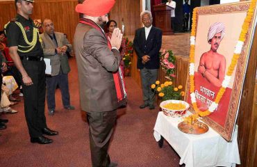 The Governor remembering Shri Birsa Munda with reverence on the occasion of Jan Jaatiya Gaurav Diwas and Jharkhand State Foundation Day programs organized at the Raj Bhawan.