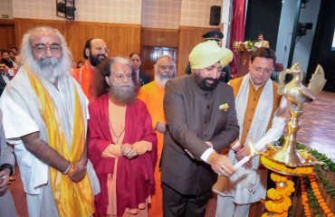 Governor and Chief Minister inaugurating the book - Pushkar Dhami: Vibrant Heat of the Himalayas held at Raj Bhawan.