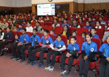 Students of Wushu training and computer training participating in the 