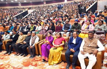 Dignitaries present at the founding ceremony in Gorakhpur, Uttar Pradesh.