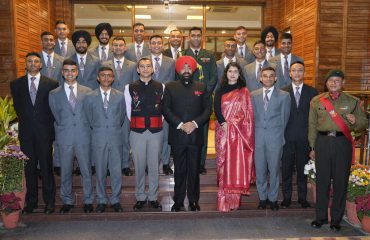 Governor with 18 Officer Cadets from IMA