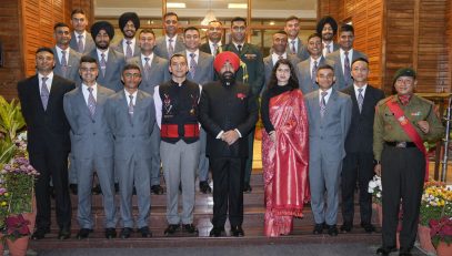 Governor with 18 Officer Cadets from IMA