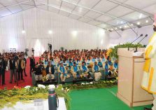 The Governor addressing the gathering at the 9th Convocation Ceremony of DIT University, Dehradun.;?>