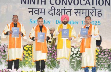 The Governor releasing the university's annual magazine at the 9th Convocation Ceremony of DIT University, Dehradun.