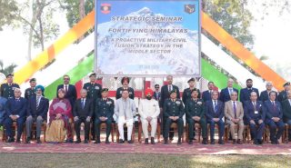 The Governor and Chief Minister with military officers at the seminar
