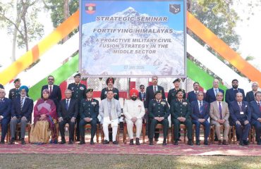 The Governor and Chief Minister with military officers at the seminar