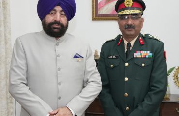Brigadier Praful Mohan, paying a courtesy call on the Governor.