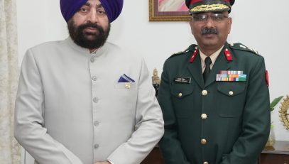 Brigadier Praful Mohan, paying a courtesy call on the Governor.