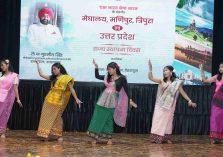 Artists performing colorful programs at the State Foundation Day programs of various states held at Lok Bhavan.;?>