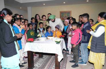 The Governor celebrating his birthday with children from Sharp Memorial School at Lok Bhavan.