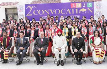 Governor with students at the 2nd Convocation of Coer University, Roorkee.