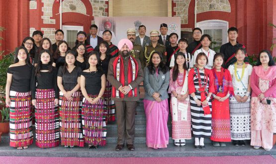Governor with the students of the foundation day programme