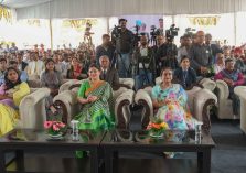 Dignitaries present at the closing ceremony of the three-day Vasantotsav at Lok Bhavan, Dehradun.