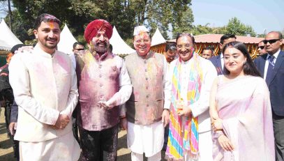The Governor celebrating Holi with dignitaries on the auspicious occasion of Holi.