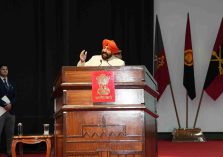 The Governor addressing the Gentleman Cadets on the topic “Indian Military Officers: As Nation Builders” at the Indian Military Academy.