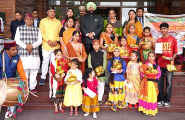 The Governor with children at the event