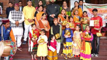 The Governor with children at the event
