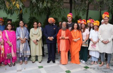Devotees present on the occasion of the International Yoga Festival-2026 held at Parmarth Niketan, Rishikesh.