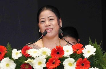 Renowned boxer and Olympic medalist Mary Kom addressing the 