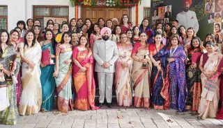 Governor and First Lady Smt. Gurmeet Kaur with women entrepreneurs who have made outstanding contributions in various fields, on the occasion of the 