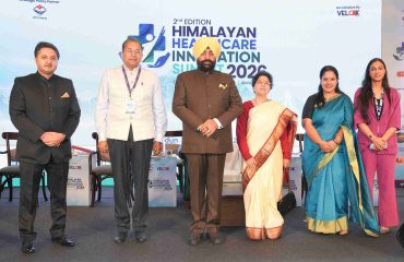 The Governor with officials present on the occasion of the 2nd Himalayan Healthcare Innovation Summit-2026.