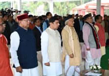 Dignitaries present at the swearing-in ceremony held at Lok Bhavan.