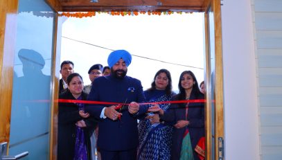 The Governor inaugurating the District Library during his two-day visit to Pauri District.