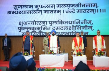 वीर चंद्र सिंह गढ़वाली औद्यानिकी एवं वानिकी विश्वविद्यालय, भरसार के तृतीय दीक्षांत समारोह में प्रतिभाग करते हुए राज्यपाल।