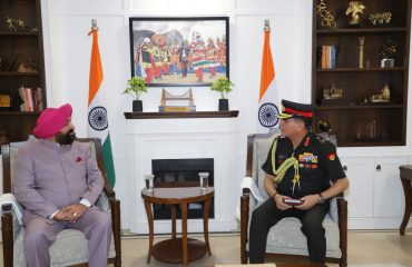 Lieutenant General Dhiraj Seth, paying a courtesy call on Governor