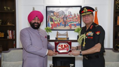 Lieutenant General Dhiraj Seth, paying a courtesy call on Governor