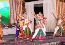 Artists delivering captivating performances based on the rich folk culture of Uttarakhand at a cultural evening held at Lok Bhavan.