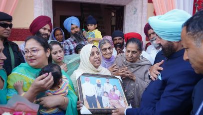 Governor Visits Ancestral Village in Amritsar; Interacts with Residents and Students