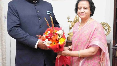 Commandant Garhwal Rifles Regimental Centre, Lansdowne Brigadier Vinod Singh Negi paying courtesy call on the Governor.