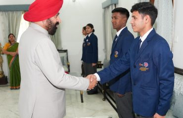 The Governor meeting with National Service Scheme (NSS) volunteers