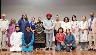 The Governor with the film's artists, producers, intellectuals, and other dignitaries at the special screening of the short film 'Misty'.