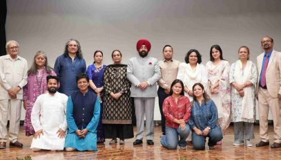 The Governor with the film's artists, producers, intellectuals, and other dignitaries at the special screening of the short film 'Misty'.