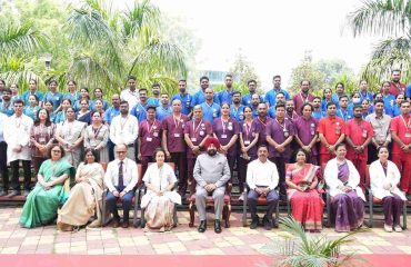 The Governor with officials and medical staff of AIIMS Rishikesh on the occasion of the program titled 