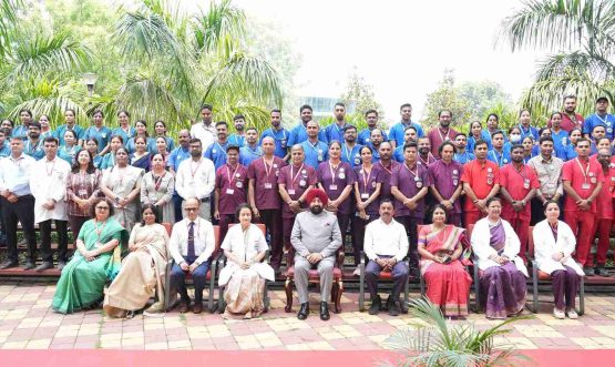 The Governor with officials and medical staff of AIIMS Rishikesh on the occasion of the program titled 