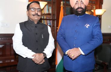 District Magistrate of Nainital, Shri Lalit Mohan Rayal, paying a courtesy call on the Governor at Lok Bhavan, Nainital.