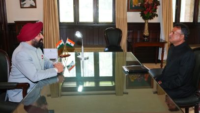 Chief Development Officer of Nainital, paying a courtesy call on the Governor.