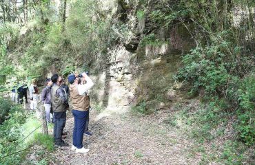 The Governor bird-watching at the Lok Bhavan Golf Course area.