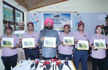 The Governor releasing the coffee table book titled ‘A Celebration of Golf, Nature and Heritage,’ based on the Lok Bhavan Golf Course, Nainital.