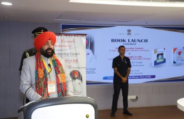 The Governor addressing the book launch event in New Delhi.
