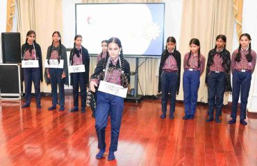 Students performing patriotic cultural presentations during the program held at Lok Bhavan on the auspicious occasion of Raksha Bandhan.