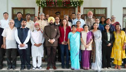 The Governor with dignitaries present at the seminar on the theme ‘Eco AI for Amrit Kaal’