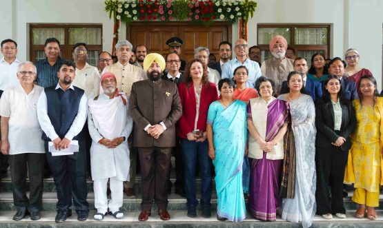 The Governor with dignitaries present at the seminar on the theme ‘Eco AI for Amrit Kaal’